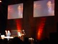 JJ Perrey on stage with video